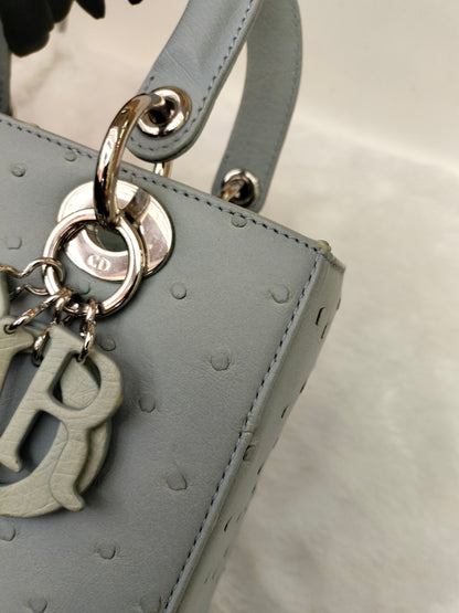 Lady Dior Medium Ostrich Baby Blue SHW 2017