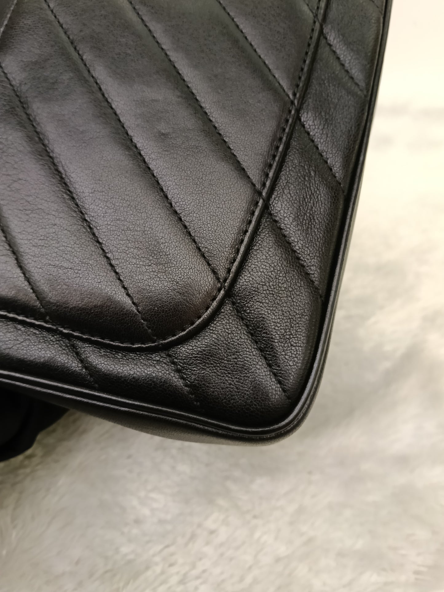 Chanel Jumbo Diagonal Flap Lamb Black GHW #21