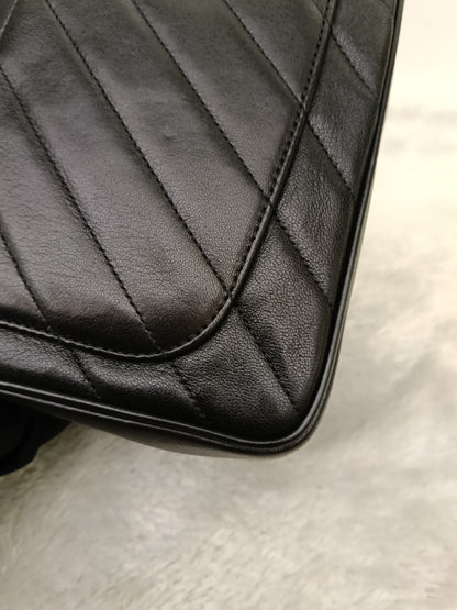 Chanel Jumbo Diagonal Flap Lamb Black GHW #21