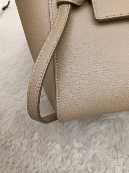 Celine Nano Belt Grained Light Taupe GHW 2018