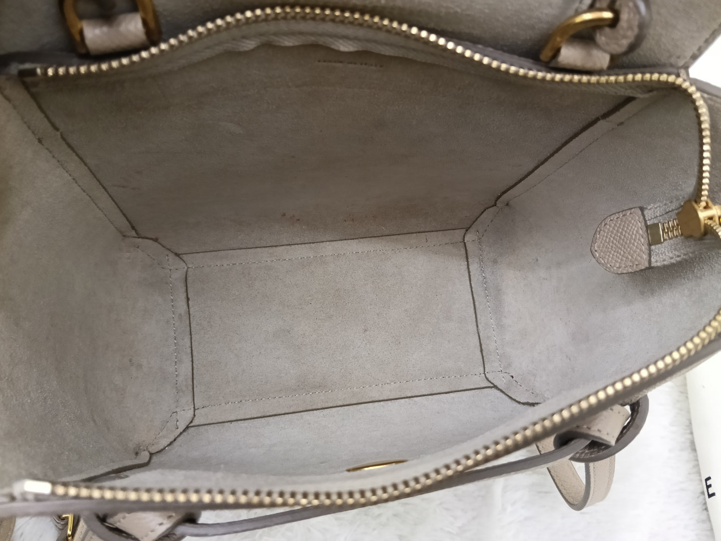 Celine Nano Belt Grained Light Taupe GHW 2021