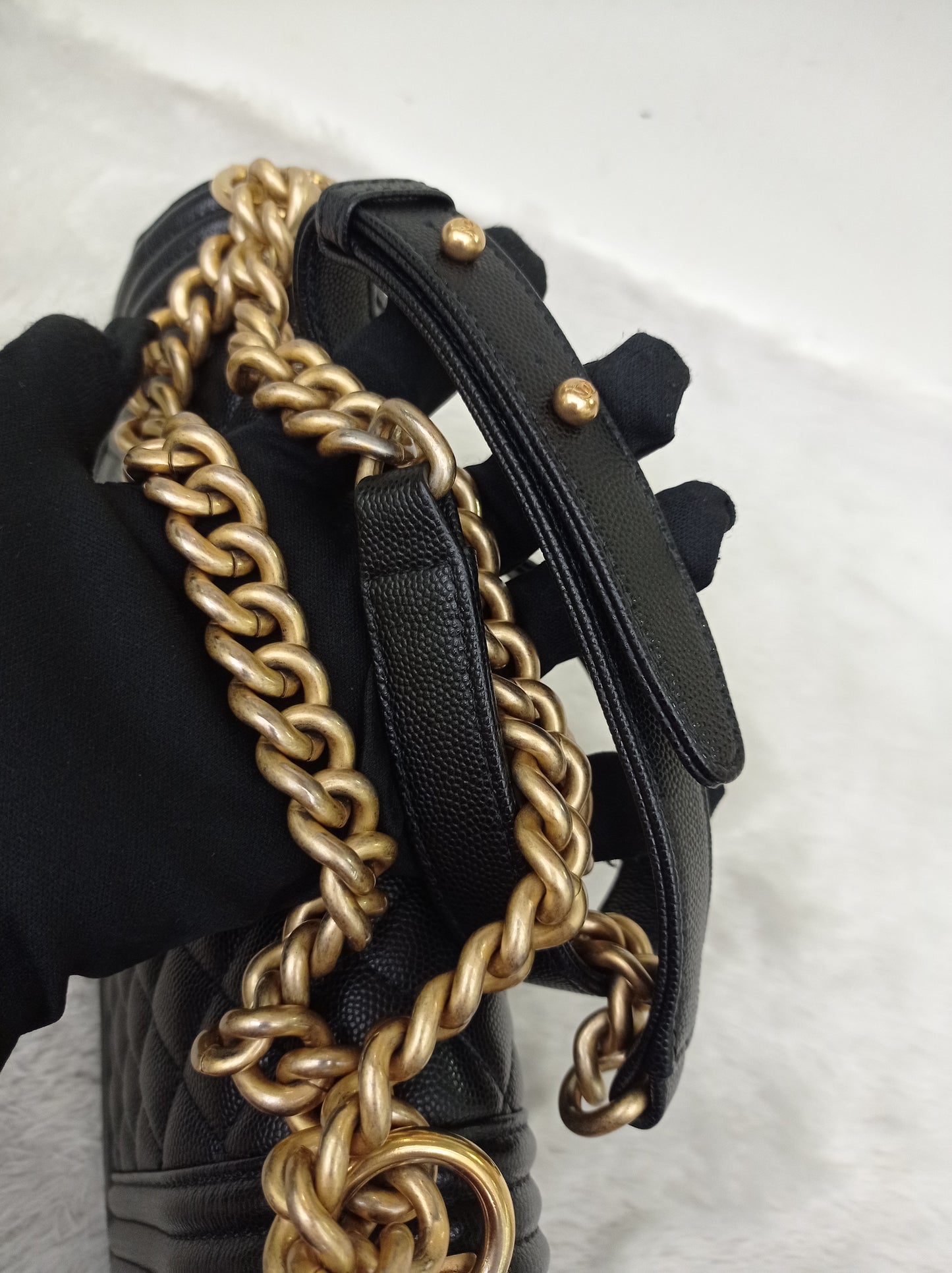 Chanel Boy 25 Caviar Black GHW #30