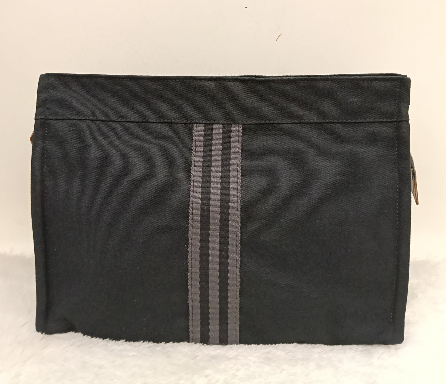 Hermes Fourre Tout Clutch Canvas Black Gray