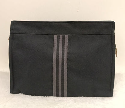 Hermes Fourre Tout Clutch Canvas Black Gray