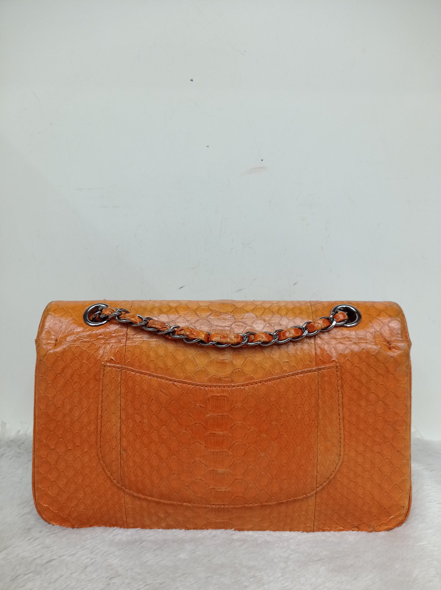 Chanel Medium Exotic Python Orange RHW DF #19
With holo, holo checker, dustbag
