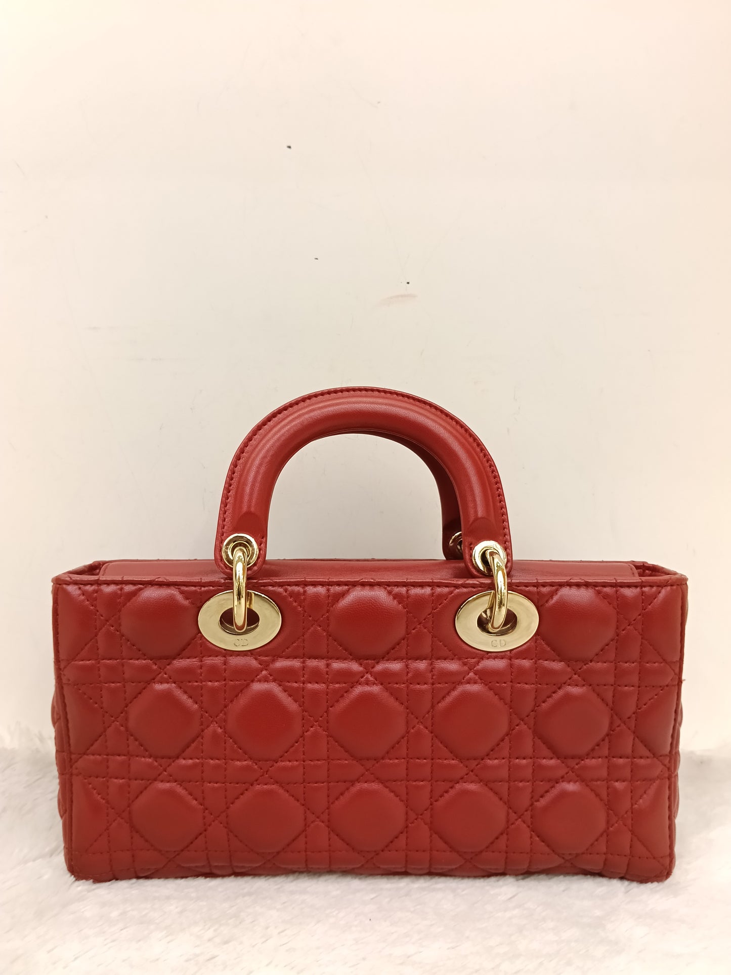 Dior Lady D'Joy Medium Lamb Red GHW 2016