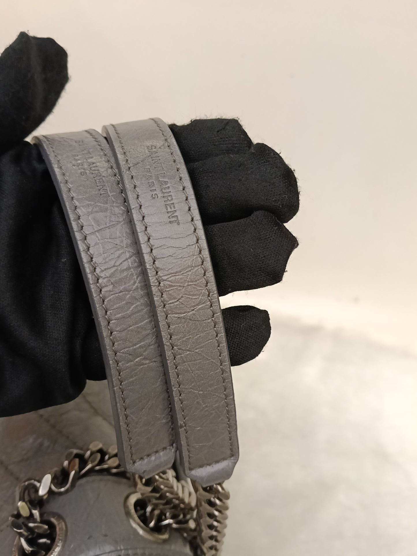YsL Niki Medium Calfskin Grey RHW 2018