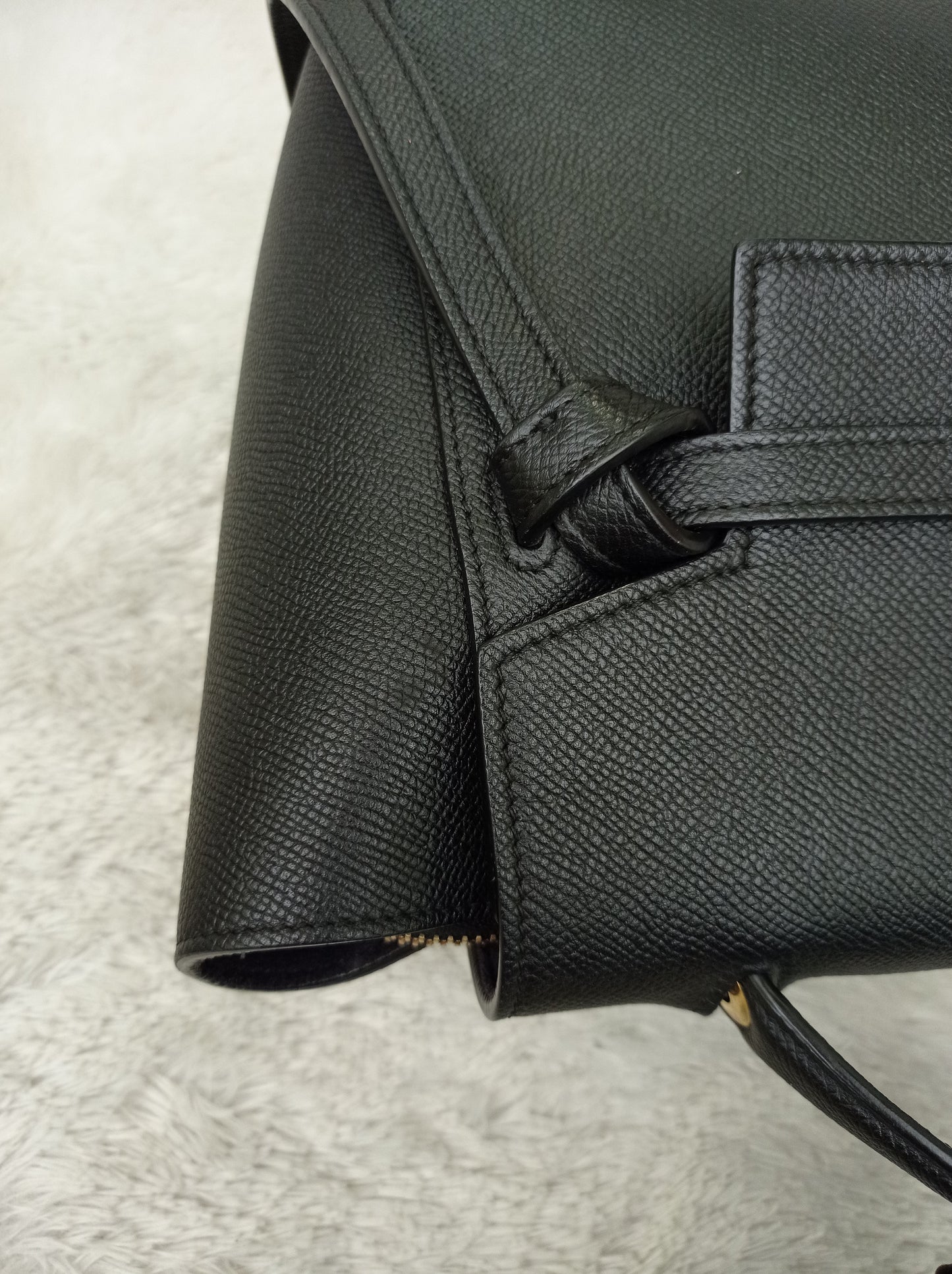 Celine Micro Belt Grained Black GHW 2017