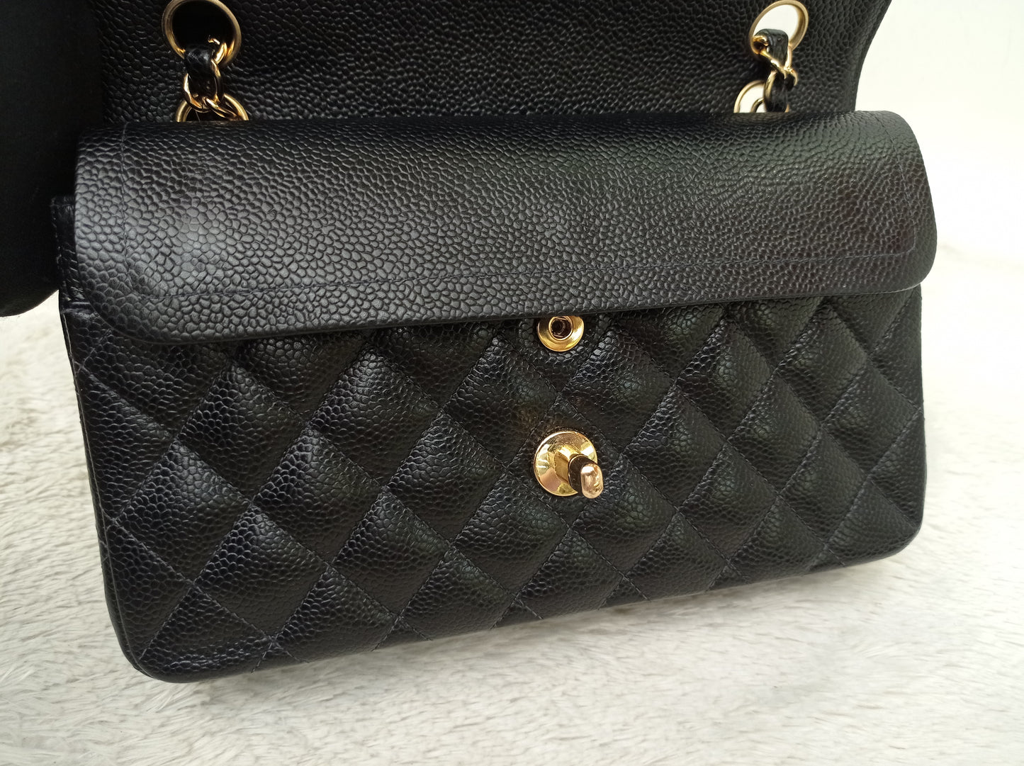 Chanel Small Caviar Black GHW DF #9