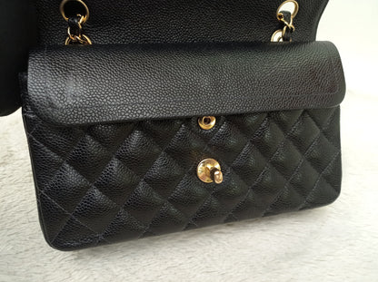 Chanel Small Caviar Black GHW DF #9