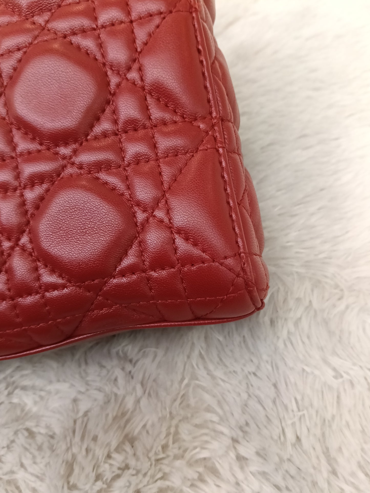 Dior Lady D'Joy Medium Lamb Red GHW 2016