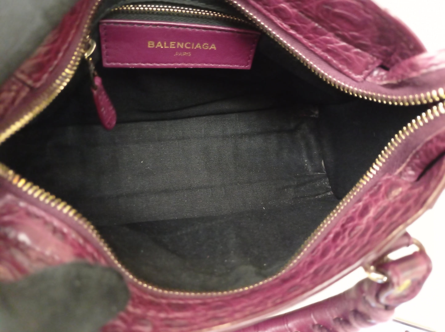 Balenciaga Mini City Giant Croco Burgundy GHW 2016