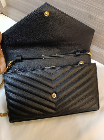 YsL WOC 22 Matelasse Monogramme Grained Black GHW 2018