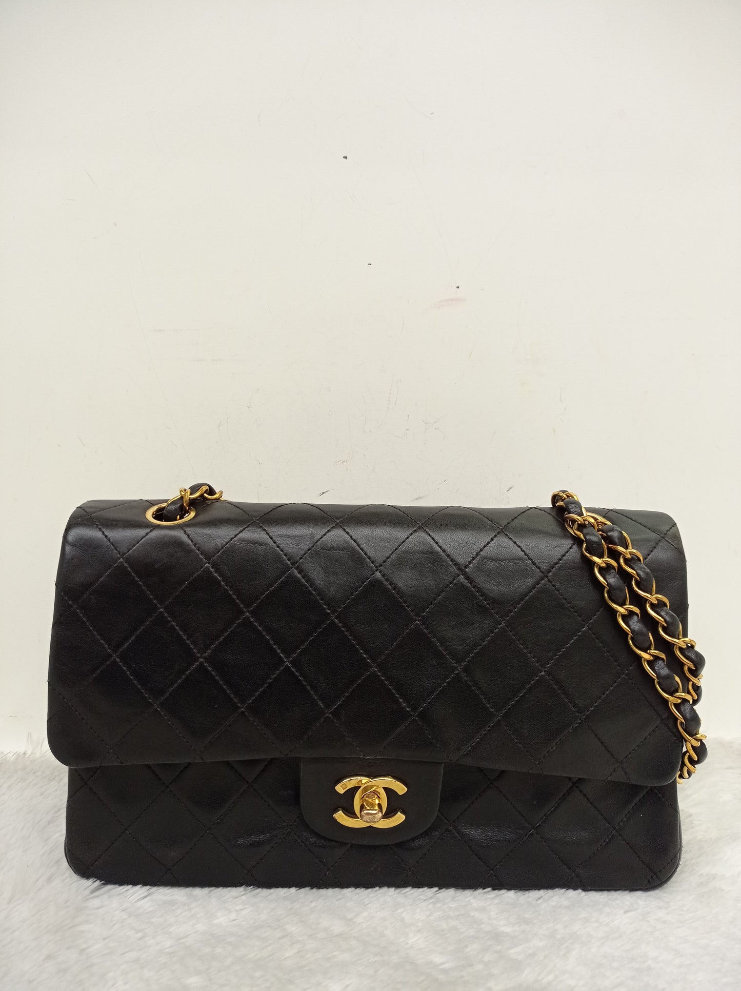Chanel Medium Lamb Black Vintage GHW DF #2