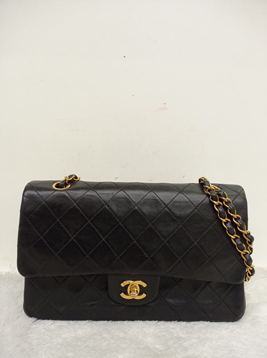 Chanel Medium Lamb Black Vintage GHW DF #2