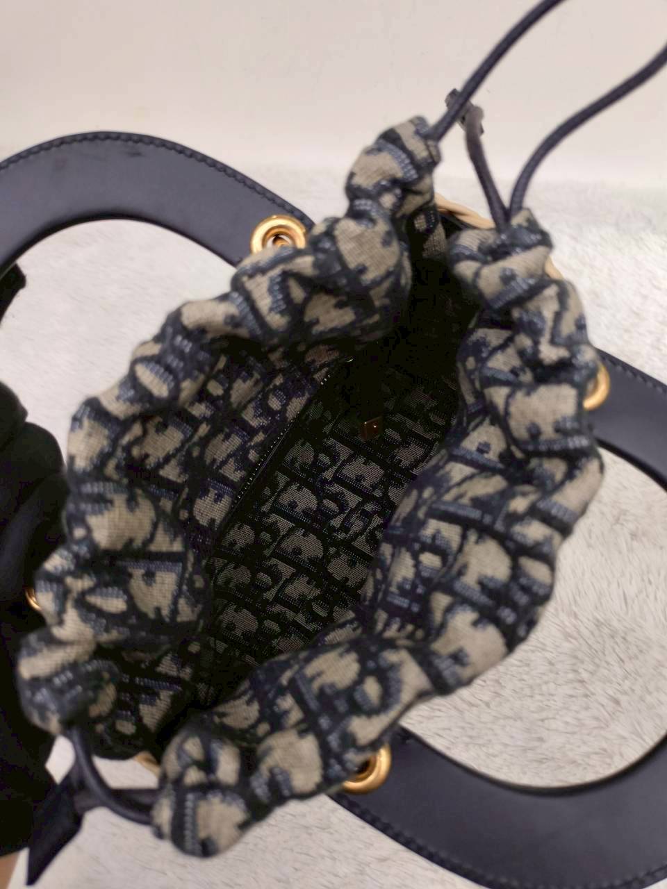 Lady Dior Mini Wicker Rattan Oblique Jacquard Blue Natural GHW 2022