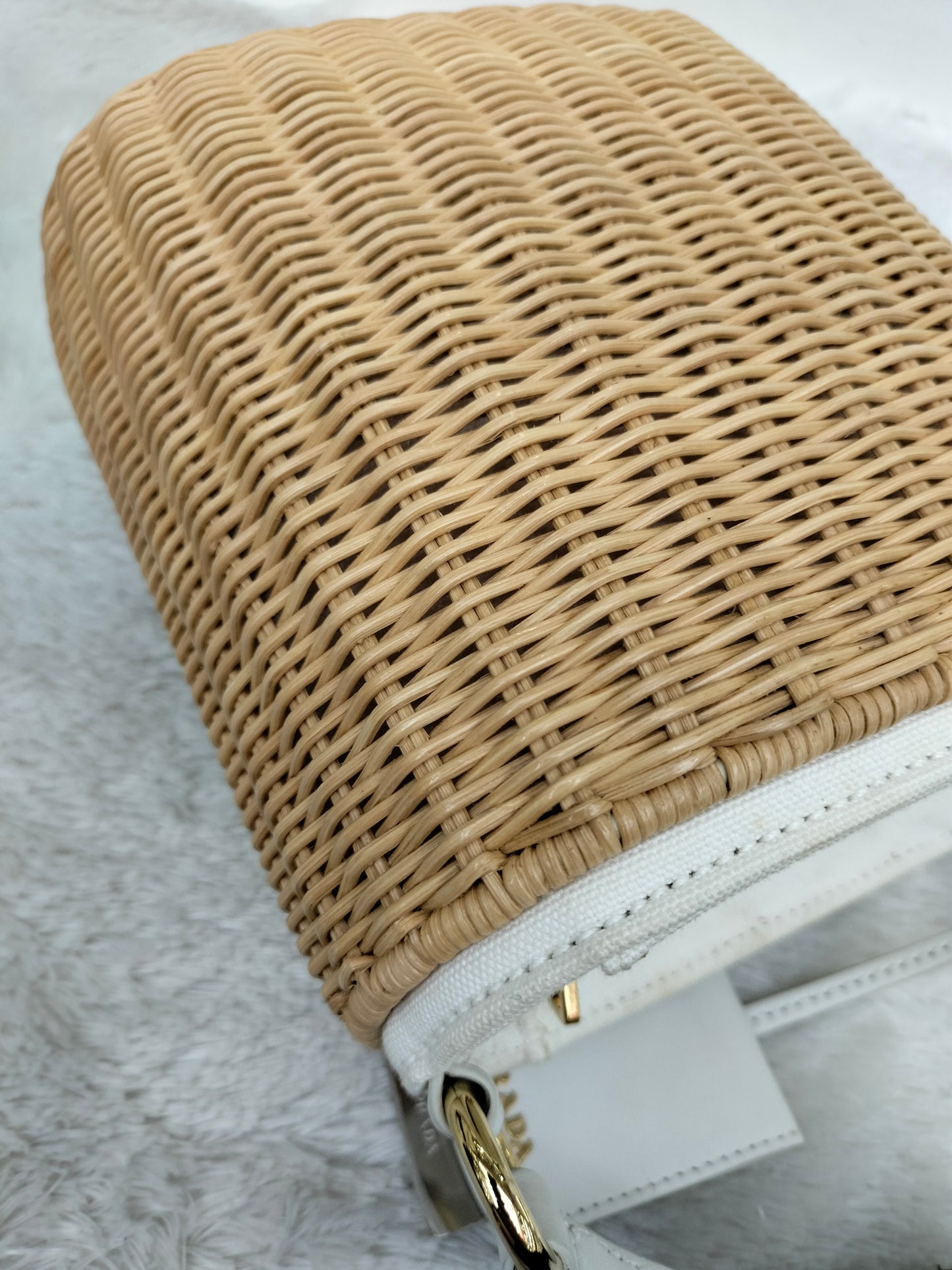 Prada Midollino Canapa Naturale Bianco GHW