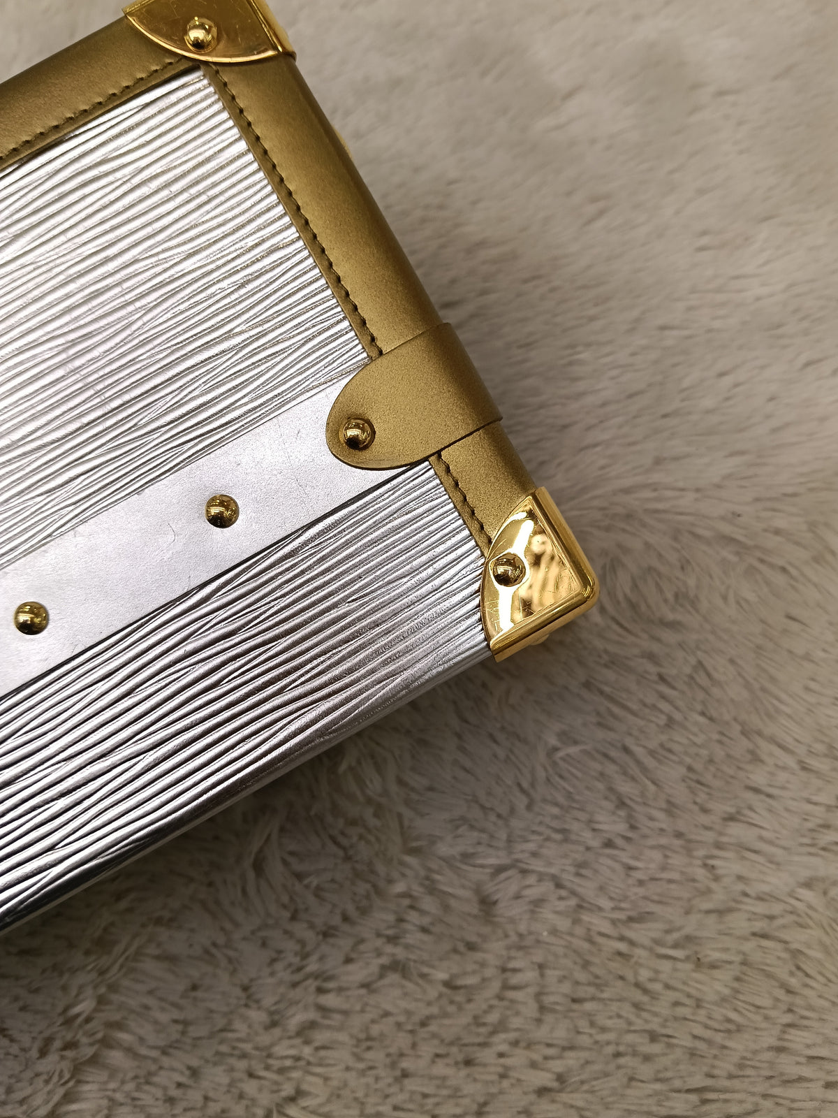 LV Petite Malle Epi Metallic Silver Gold 2017