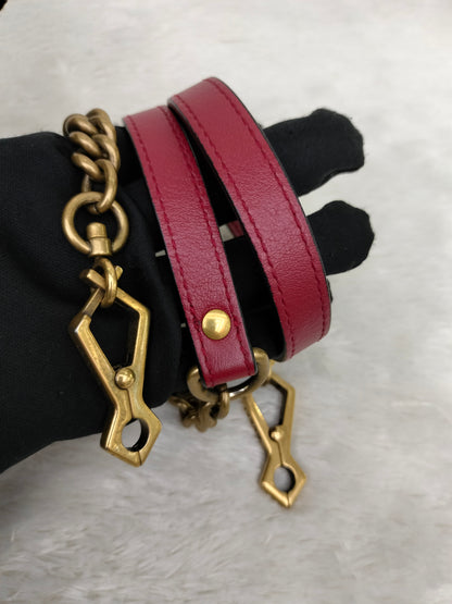 Gucci Marmont Top Handle Medium Black Red GHW