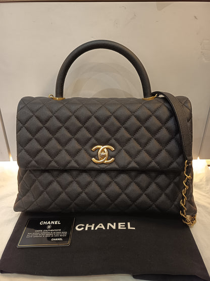 Chanel Coco Handle Large Caviar Black GHW #25