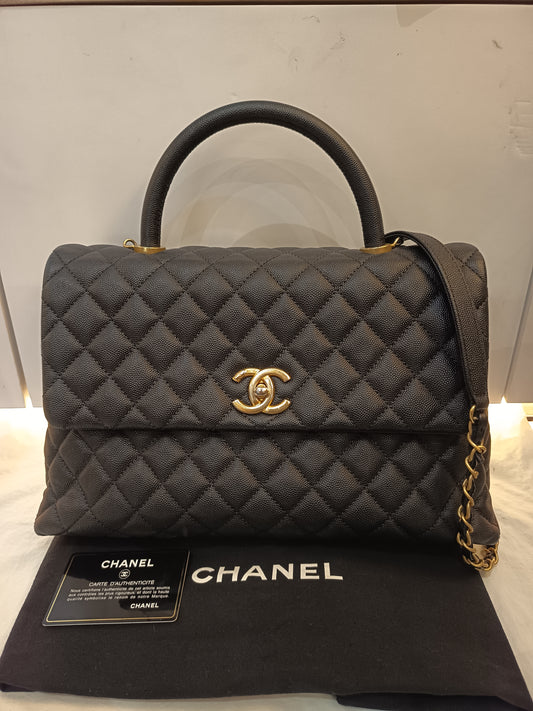 Chanel Coco Handle Large Caviar Black GHW #25