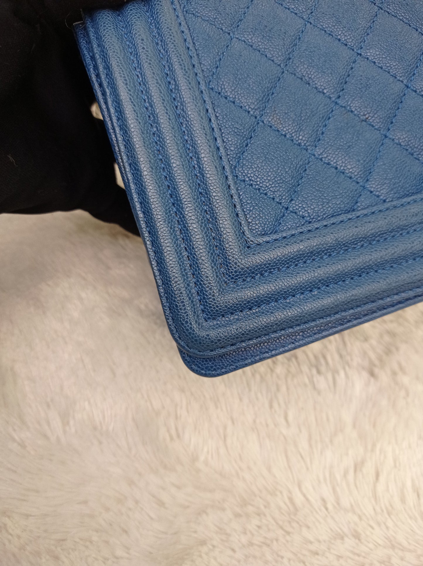 Chanel Boy 25 Caviar Blue SHW #29