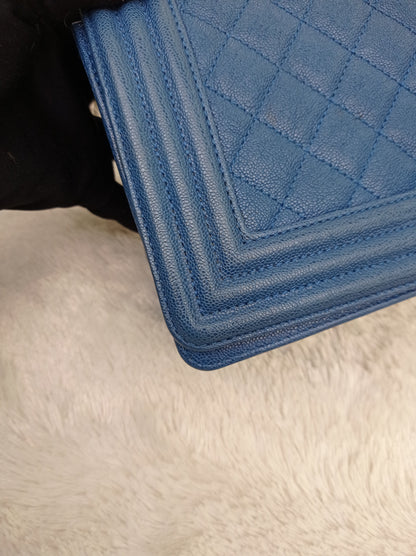 Chanel Boy 25 Caviar Blue SHW #29
