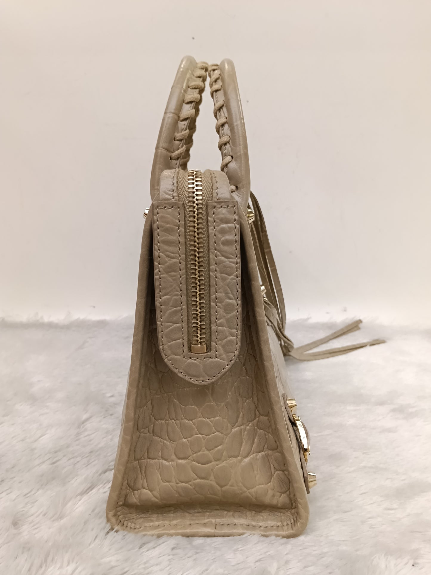 Balenciaga Small City Classic Croco Beige GHW 2018