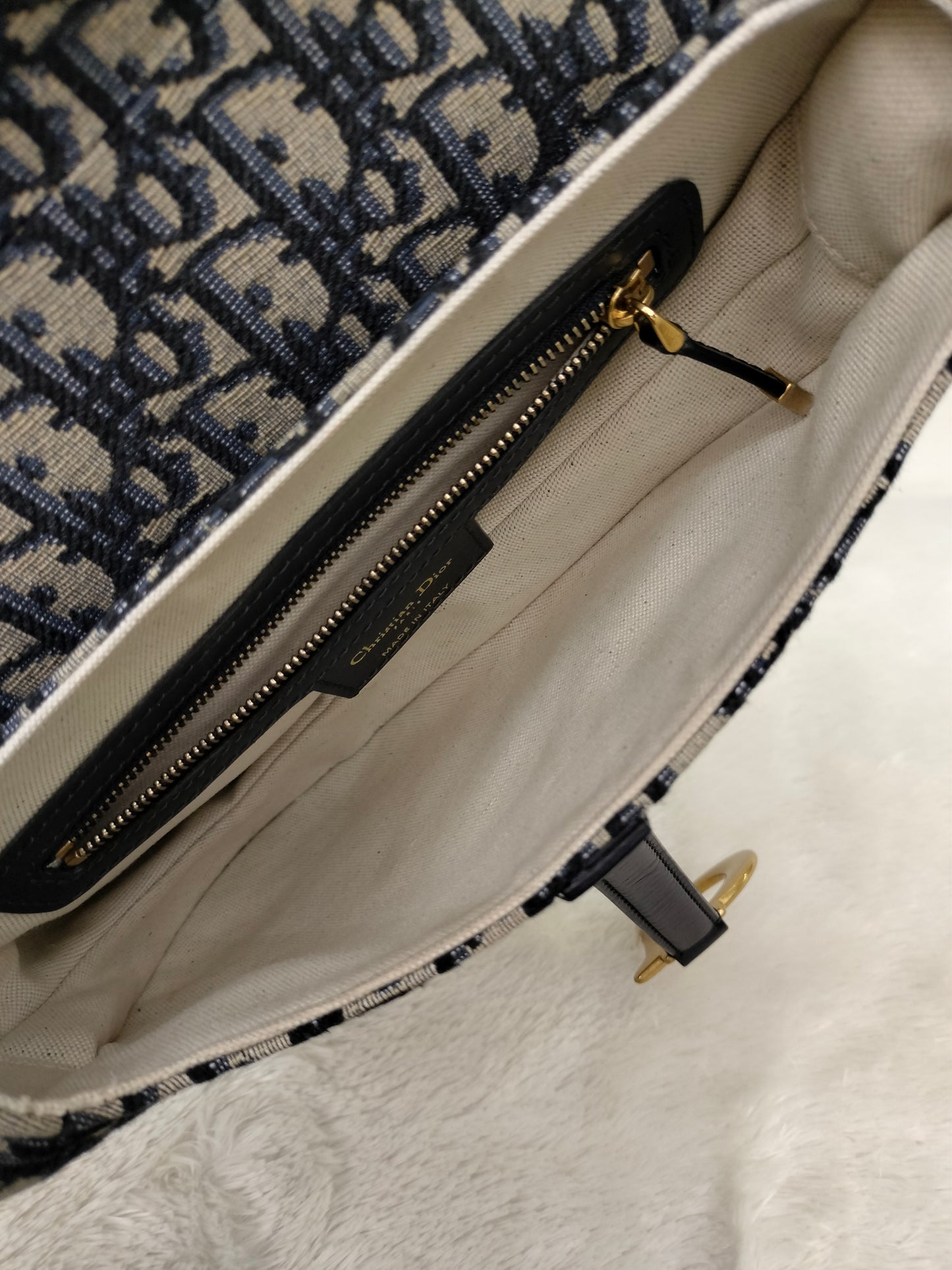 Dior Saddle Medium Oblique Navy GHW 2023