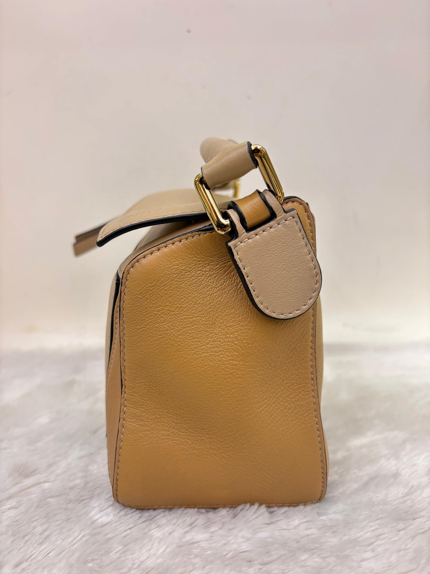 Loewe Puzzle Small Calfskin Dusty Beige Soft White GHW 2022