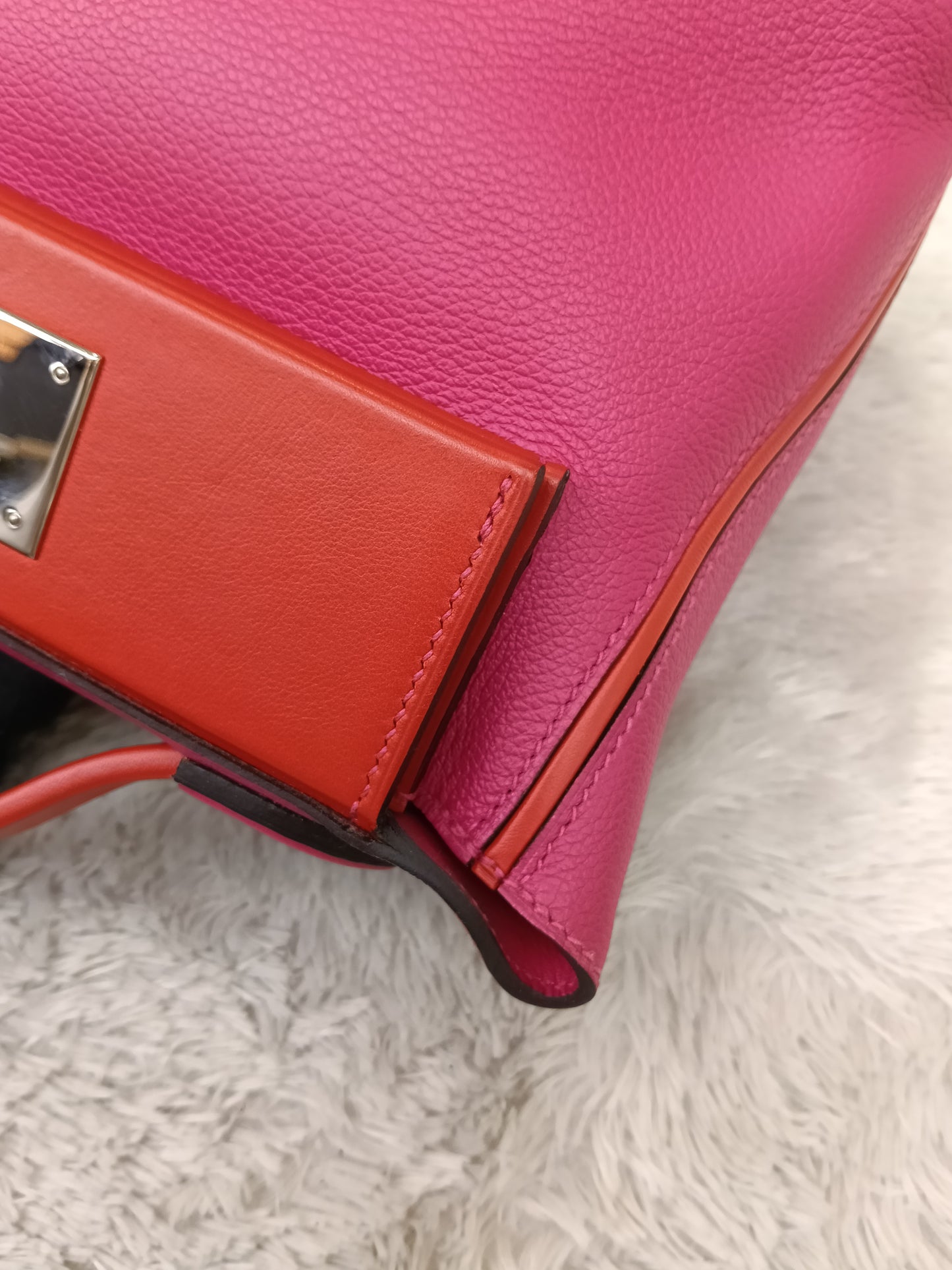 Hermes 2424 Mini Evercolour Swift Rose Mexico Rouge De Coeur PHW #Z