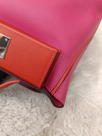 Hermes 2424 Mini Evercolour Swift Rose Mexico Rouge De Coeur PHW #Z