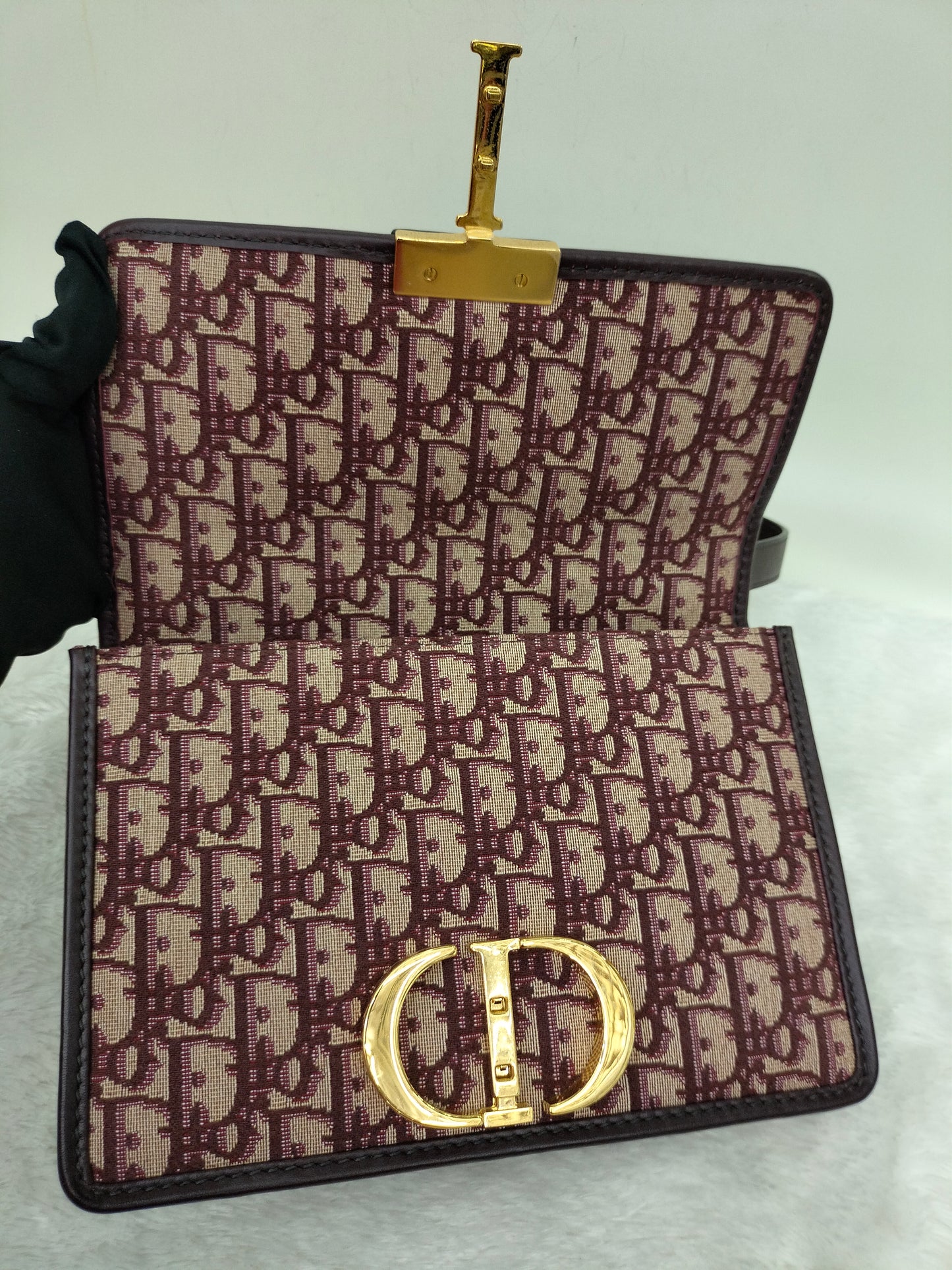 Dior Montaigne Medium Oblique Burgundy GHW 2019