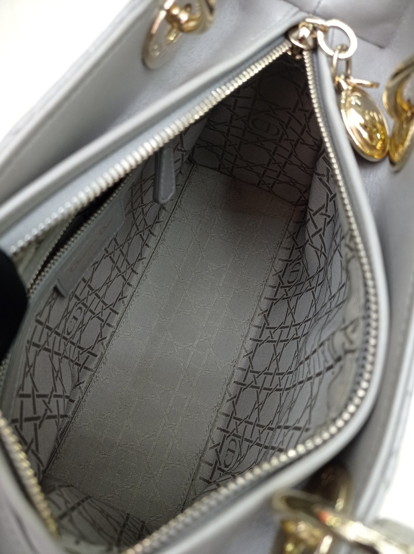 Lady Dior Medium Lamb Grey GHW