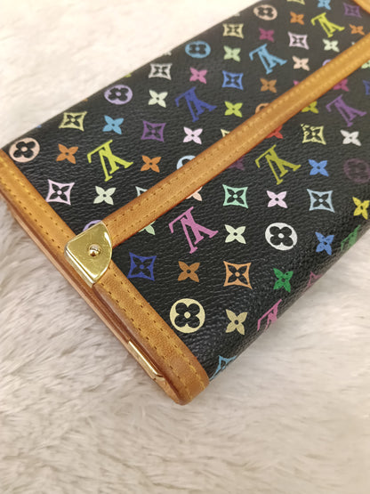 LV Porte Tresor International Wallet Monogram Multicolour Black 2005