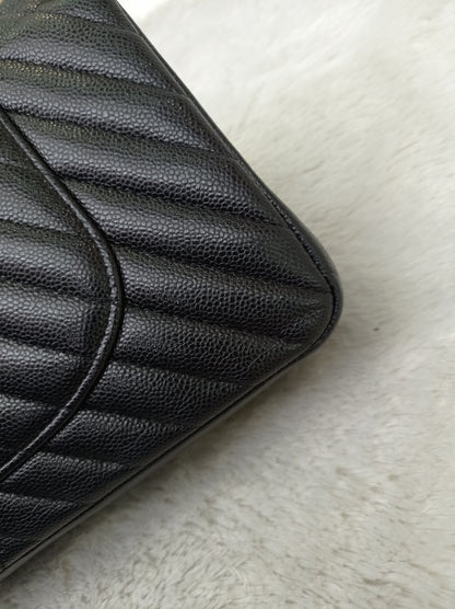 Chanel Medium Chevron Caviar Black GHW DF #30