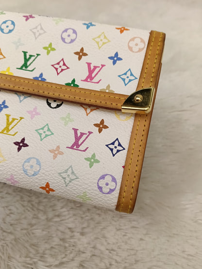LV Porte Tresor International Wallet Monogram Multicolour White