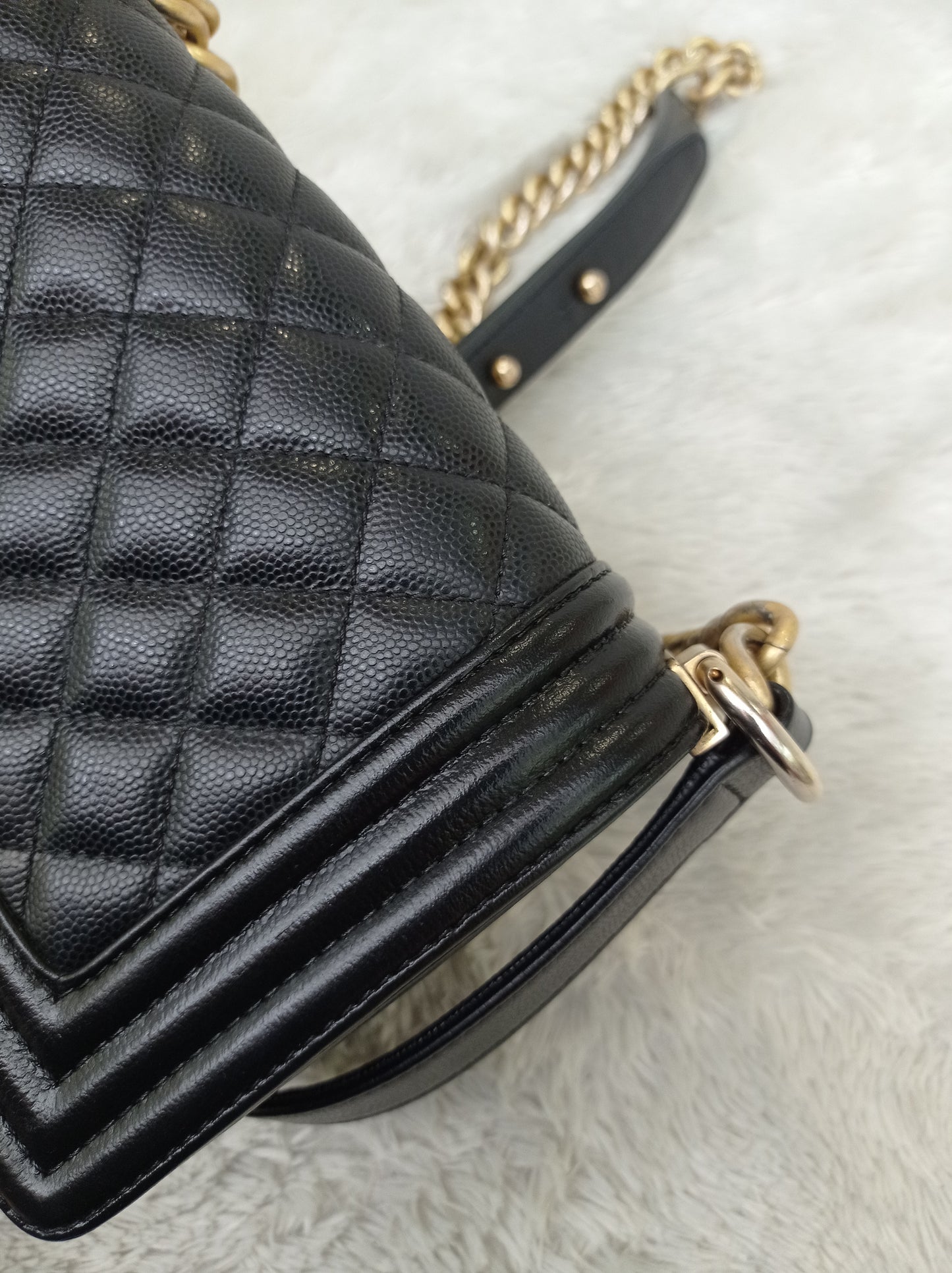 Chanel Boy 20 Caviar Black GHW #28