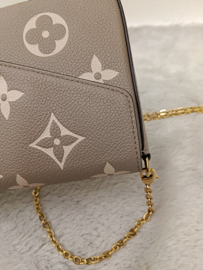 LV Pochette Felicie GM Monogram Empreinte Tourterelle Creme (CHIP)