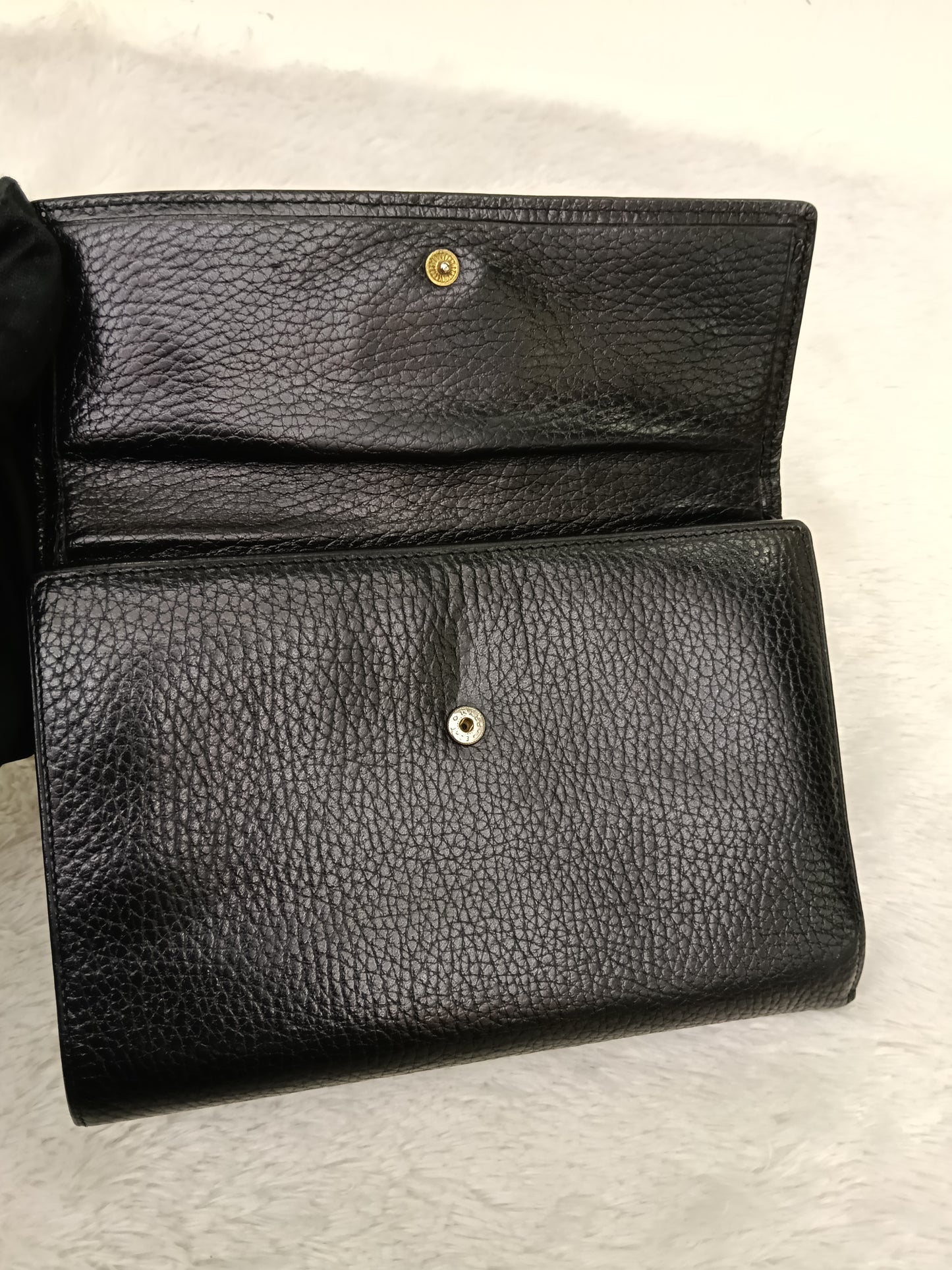 Gianni Versace Medusa Trifold Wallet Grained Black GHW