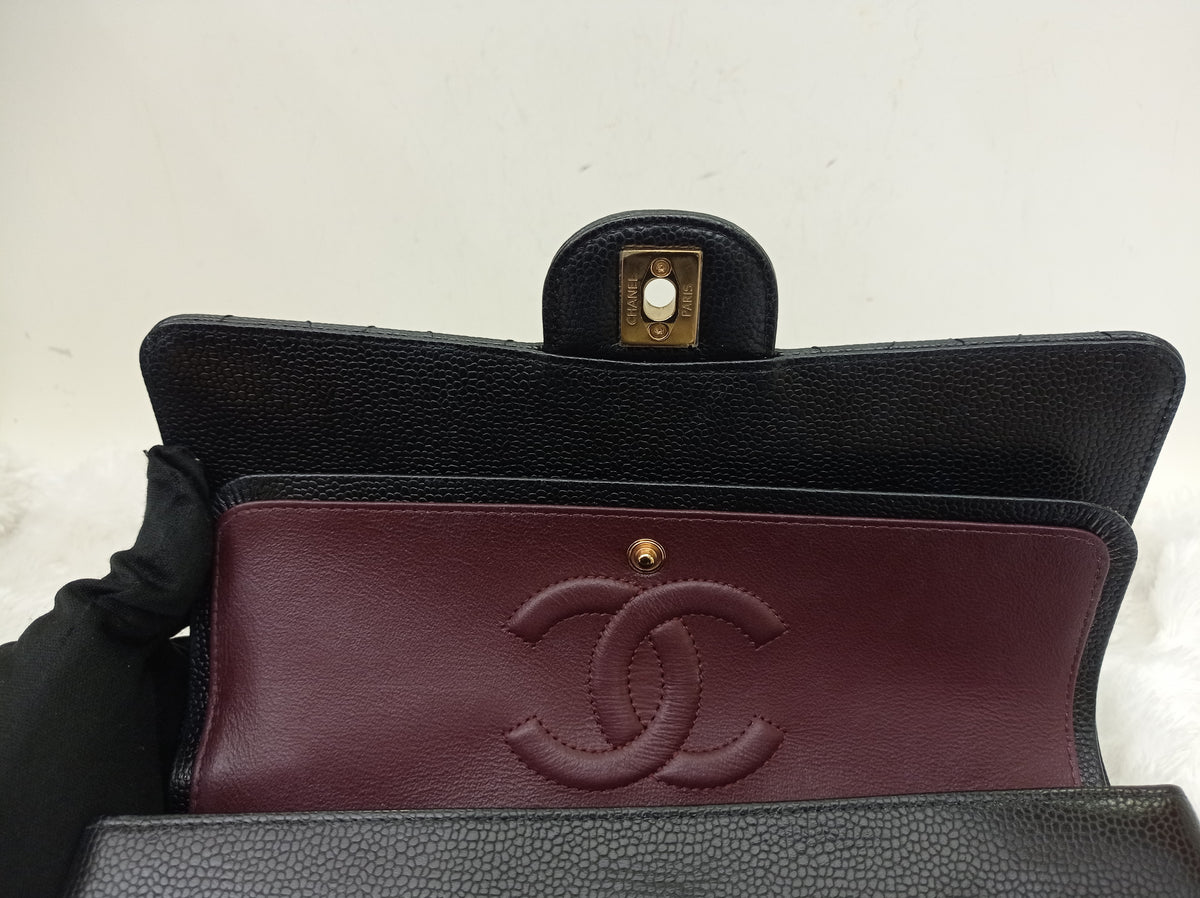 Chanel Medium Caviar Black GHW DF (CHIP)