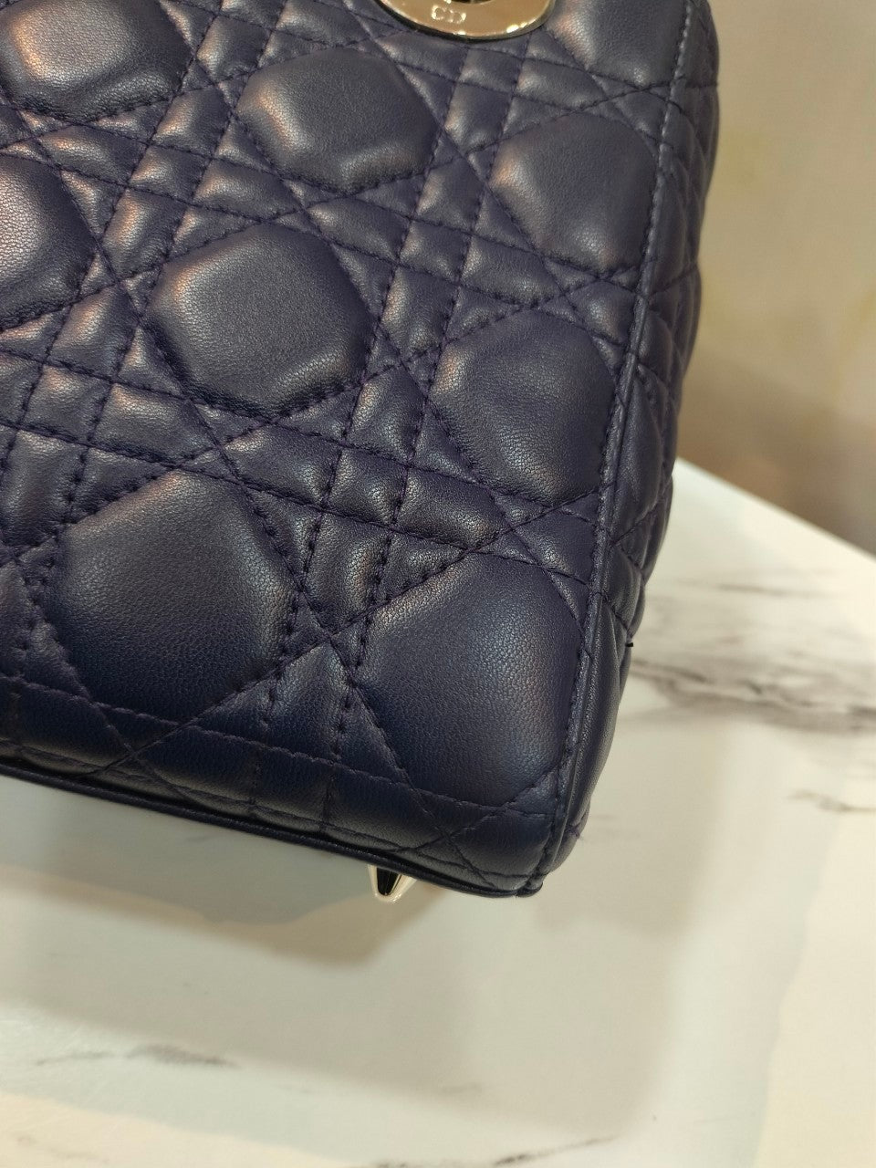 Lady Dior Small Lamb Navy SHW 2016