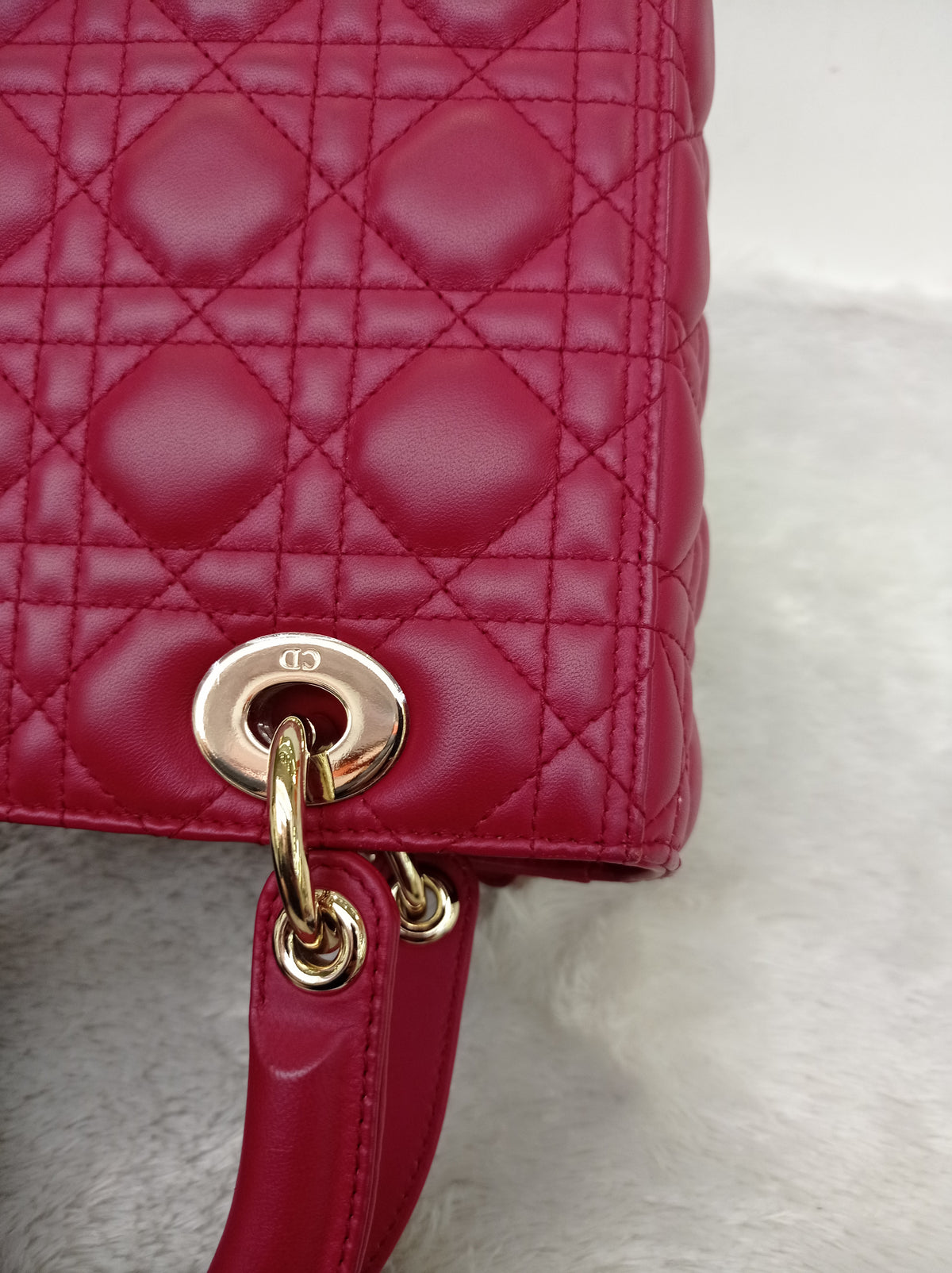 Lady Dior Medium Lamb Burgundy GHW 2020