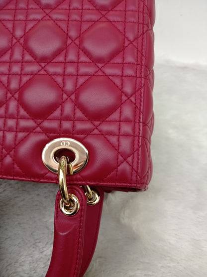 Lady Dior Medium Lamb Burgundy GHW 2020