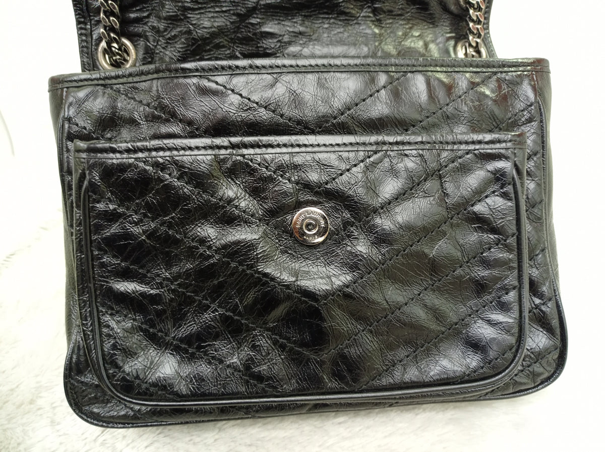 YsL Niki Medium Calfskin Black RHW 2018