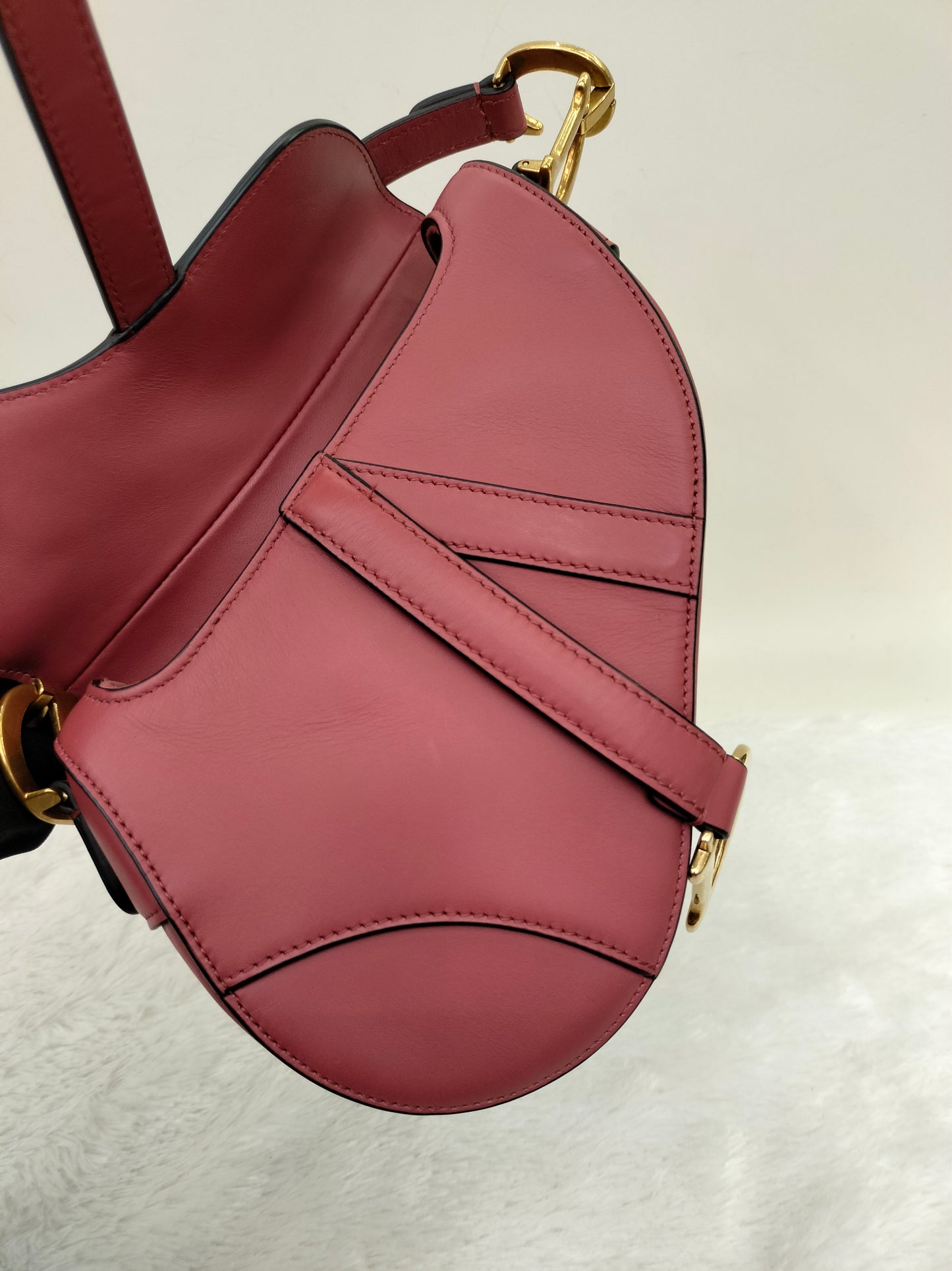 Dior Saddle Small Calfskin Pink Coral GHW