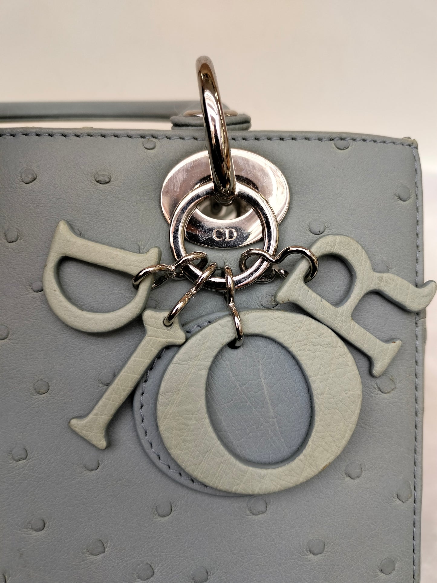 Lady Dior Medium Ostrich Baby Blue SHW 2017