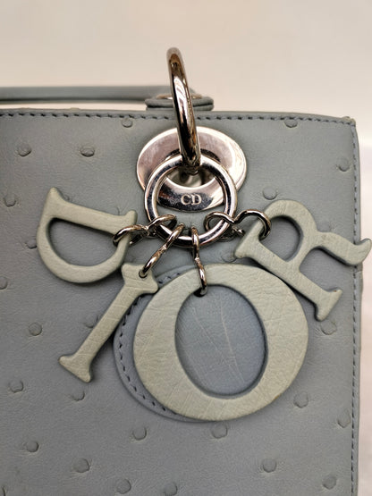 Lady Dior Medium Ostrich Baby Blue SHW 2017