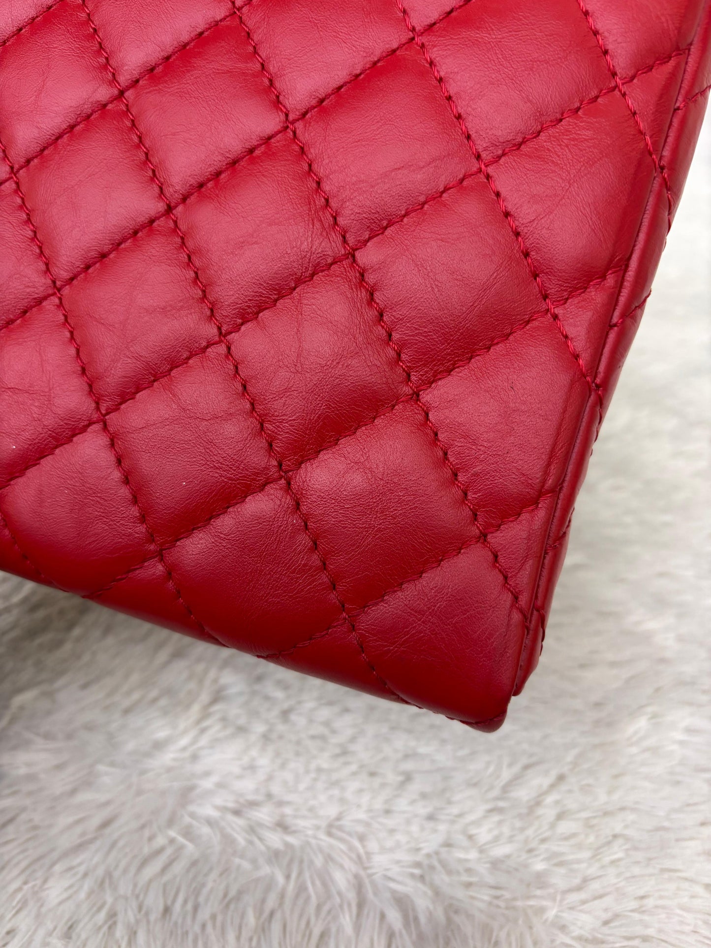 Chanel 2.55 Reissue Fold Over Clutch Calfskin Red GHW #26