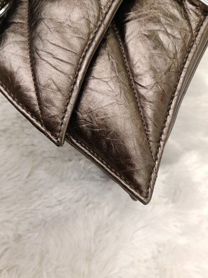 Balenciaga Small Crush Chain Padded Crinkled Dark Bronze SHW 2023